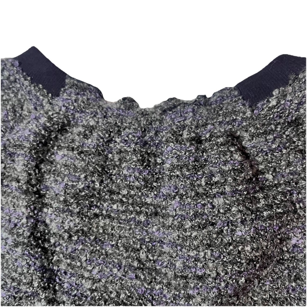 Free People Y2K Womens Small Gray Purple Tweed Textured Blazer Button Pockets - Picture 4 of 9